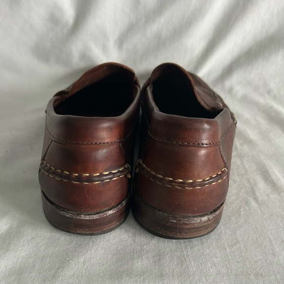Men’s ALLEN EDMONDS Burgundy Brown Leather Penny Loafers Size 11.5 - Picture 2 of 9